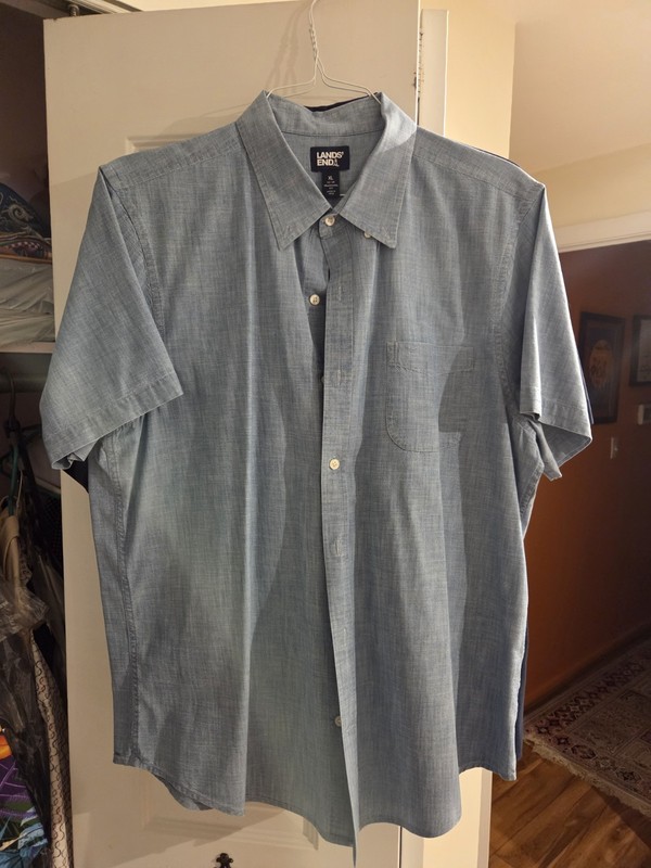Men's LANDS END Short Sleeve Shirt Size XL