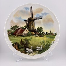 Vintage Royal Schwabap Plate Dutch Holland Windmill Decorative 21cm dia