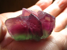 47g 1.7x1.2x1.1inch FLUORITE CRYSTALS FLUORESCENT HUNAN CHINA PURPLE/GREEN #027