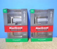 2 Pack Kwikset Signature PERTH Hall  Closet Door Lever Handle Satin Nickel