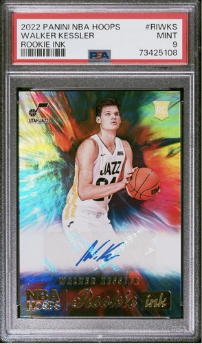 2022-23 Panini NBA Hoops Rookie Ink Walker Kessler #RI-WKS Auto RC PSA 9