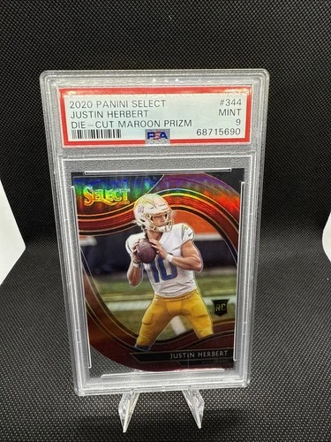 2020 Panini Select - Field Level Justin Herbert #344 Maroon Prizm Die-Cut (RC)
