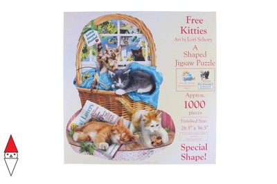 SUNSOUT LORI SCHORY FREE KITTIES GEFORMTES PUZZLE 1000 TEILE