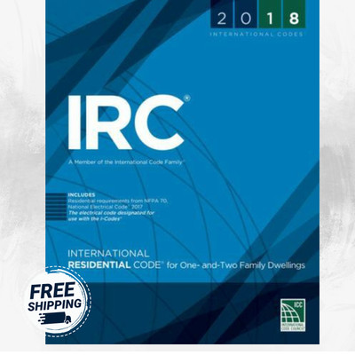International Residential Code Paperback IRC 2018 Free Shipping