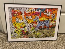 Professionally Framed Abstract Art made with Marker and Pen. 17x12x1.