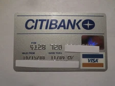 CITIBANK  VISA  CREDIT CARD  EXPIRED 11/1989