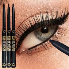 3pack Waterproof Black Eyeliner Pencils smudge proof, Long lasting Makeup.