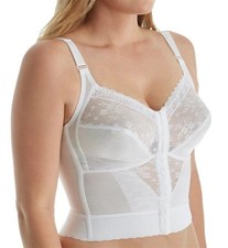 NWOT Carnival 44DD Front Closure Longline Wireless Bra 745 White 133344
