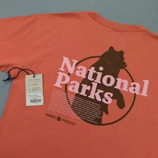 Parks Project Shirt Mens Large Coral Our National Parks Pocket Tee Bear Made USA