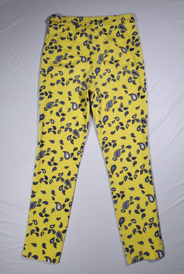Zara Basic Womens Ankle Pants Paisely Size 4 Boho Pocket Side Zip Yellow