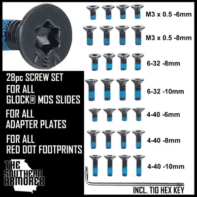 TSA PRODUCT LINE Screws for Trijicon®, Holosun®, HGW®, Brownells®, Zaffiri®, ZEV® Slides