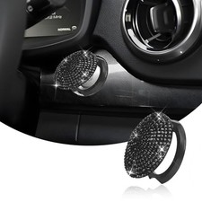 Bling Rhinestone Start Button Cover, Push to Start Button Cover Crystal Black