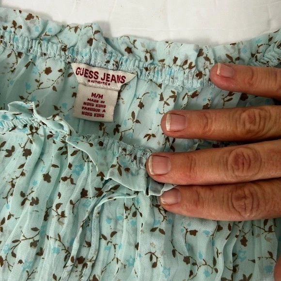 Blusa Vintage Anos 90 Guess Baby Doll Renda Transparente Manga de Sino Top Fada Média - Imagem 2 de 4