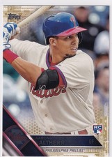 Aaron Altherr 2016 Topps Series 2 Gold Parallel Rookie Card #419 565/2016. rookie card picture
