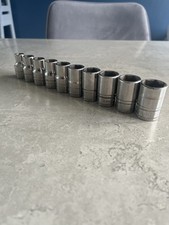 Snap On 10pc 1/2" Drive 6-Point Metric Flank Drive Shallow Socket Set 310TWMYA