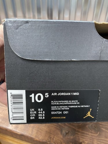 Nike Air Jordan Retro I Infrarrojo Medio Talla 10.5 554724 061 Chicago Bulls con Caja - Imagen 12 de 14