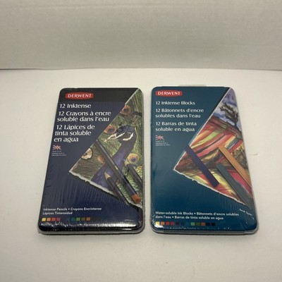 2 Derwent Inktense, Blocks 12 Each Professional Artist Ink Blocks New Sealed UK