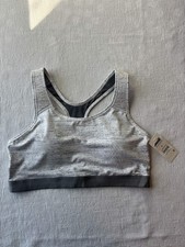 NWT AVIA Size XL Women's Gray Unlined Wireless Pull On Racer Back Sports Bra