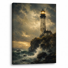Coastal Seashell Canvas Wall Art Ceramic Ocean Beach House Bathroom Decor 8 12in