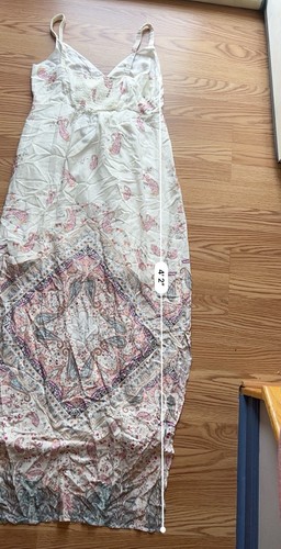 Seraphine Maternity Maxi Dress UK 10/US 6 White Pink Paisley Print Sleeveless - Picture 7 of 7