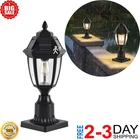 Solar Post Lights, Dusk to Dawn Solar Lamp Post Light with Pier Mount Base