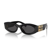 Miu Miu Sunglasses MU 11WS 1AB5S0 Black Gold Dark Grey Lens Women Authentic