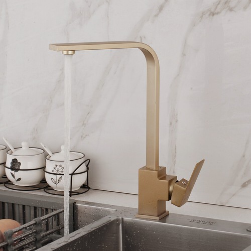 Swivel Spout Single Hole/Handle Deck Mount Kitchen Vanity Sink Mixer Faucet Taps - Picture 10 of 10