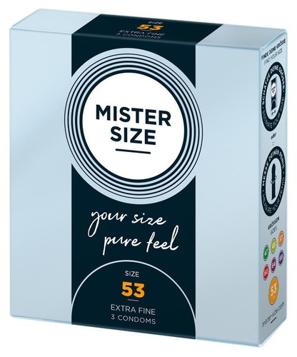 Condón Mister Size Condón 53MM 3 10 36 Pieza Superfino Individual Tamaño - Imagen 5 de 12