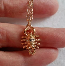 18KGP CRYSTAL SCORPIAN SCORPIO ZODIAC Necklace 16" or 18" Length Czech Made