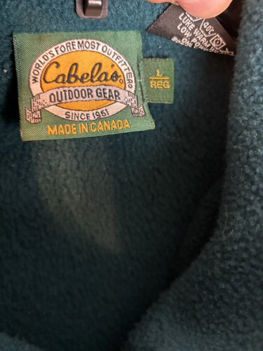 Cabelas Jacket Mens Large Green Vest Fleece Full Zip Mock Polartec LOGO - Picture 6 of 10
