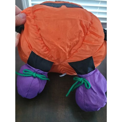 Halloween Vintage 1994 Nylon Calabaza Peluche Hombre Gibson Saludos Jack o' Lantern - Imagen 5 de 15