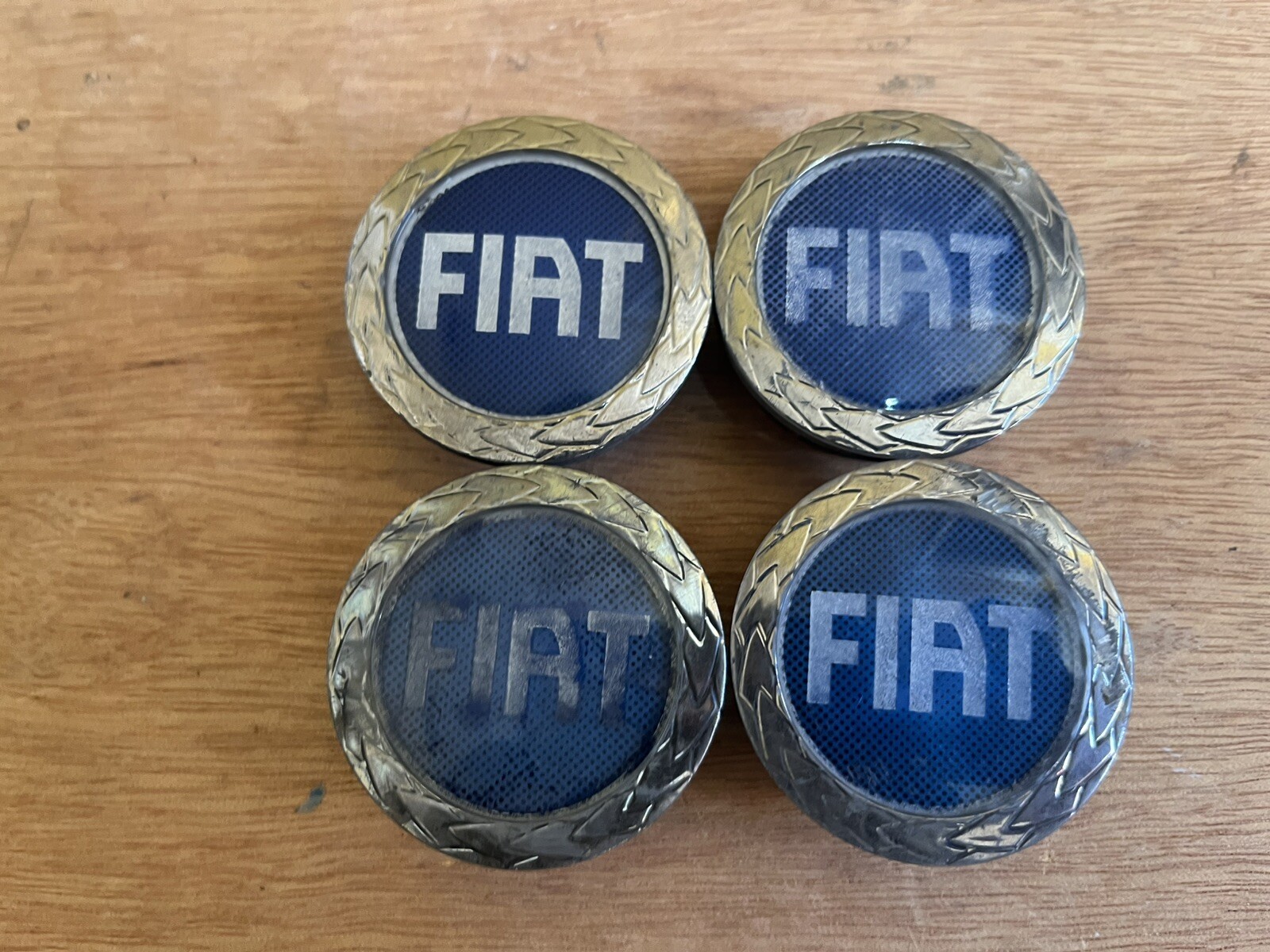 x4 Fiat Punto 50mm Alloy Wheel Centre Caps Set Genuine