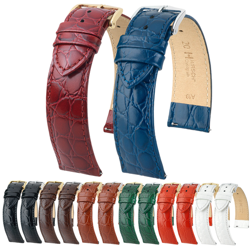 HIRSCH Crocograin Bonded Crocodile Leather Watch Strap - Exotic-QR+Bonus Battery - Picture 3 of 89
