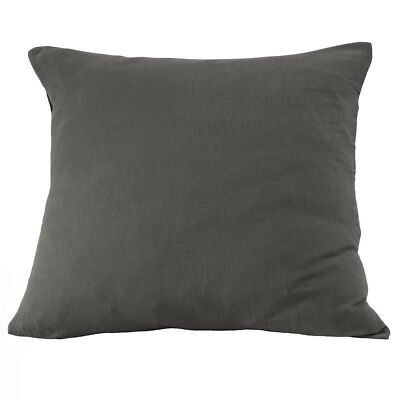 Kissenbezug 60x60 cm Gaze Baumwolle Granit