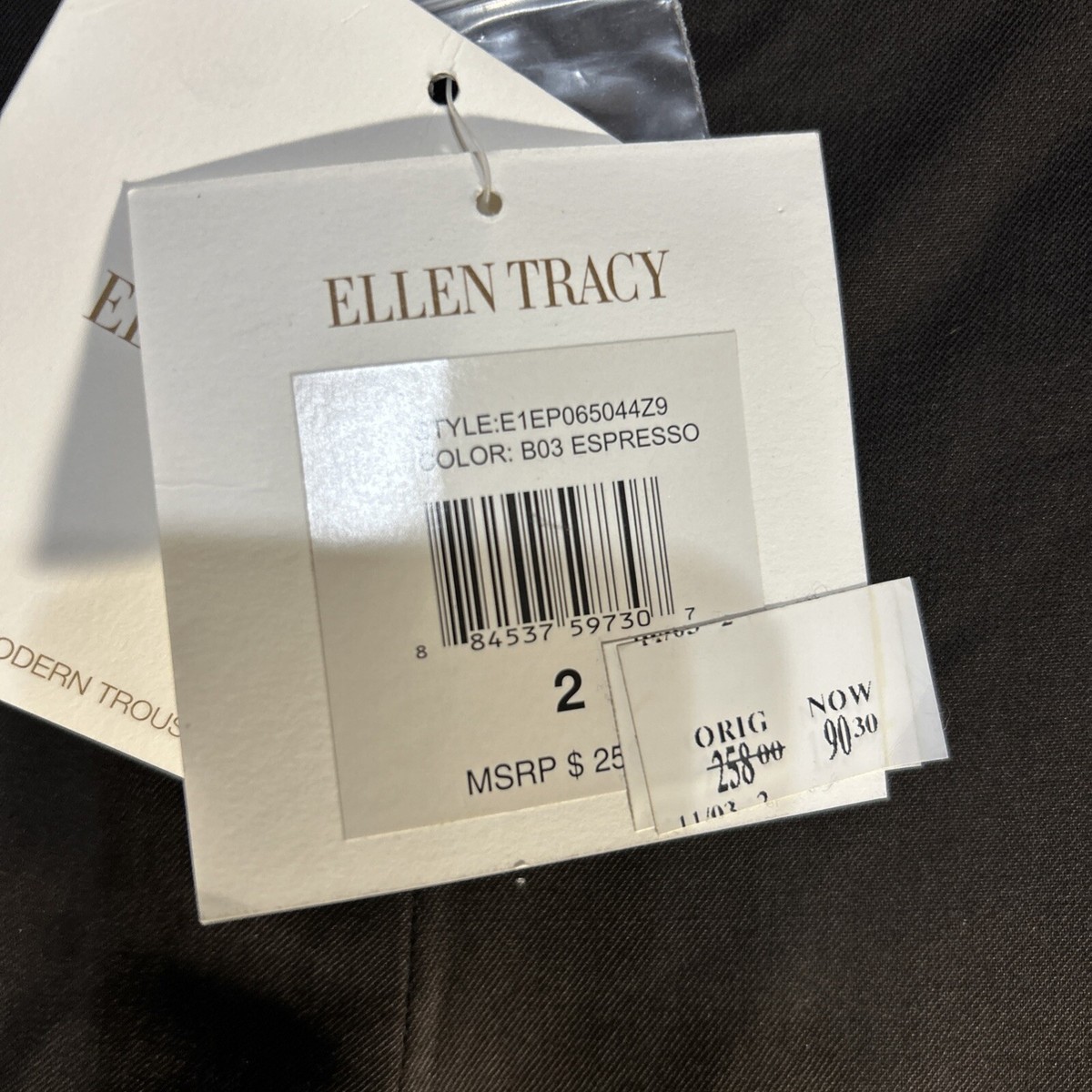 Ellen Tracey Dress Pants, style E 1E P065044z9 Color B03 Espresso