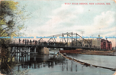 R341100 Wis New London Wolf River Bridge A C Bosselman