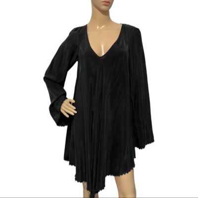 black flowy witch dress Cottage Witch Dress in Japanese Black Satin S main image 0