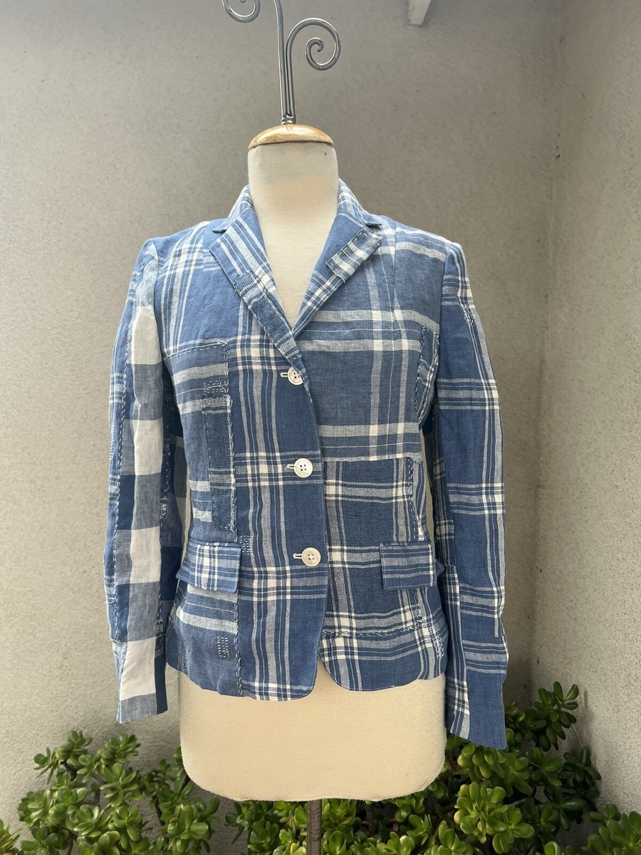 ラルフローレン　ジャケット　BLUE LABEL by Ralph Lauren Ralph Lauren Blue Label Blazer Jacket Blues Patchwork Sz 6
