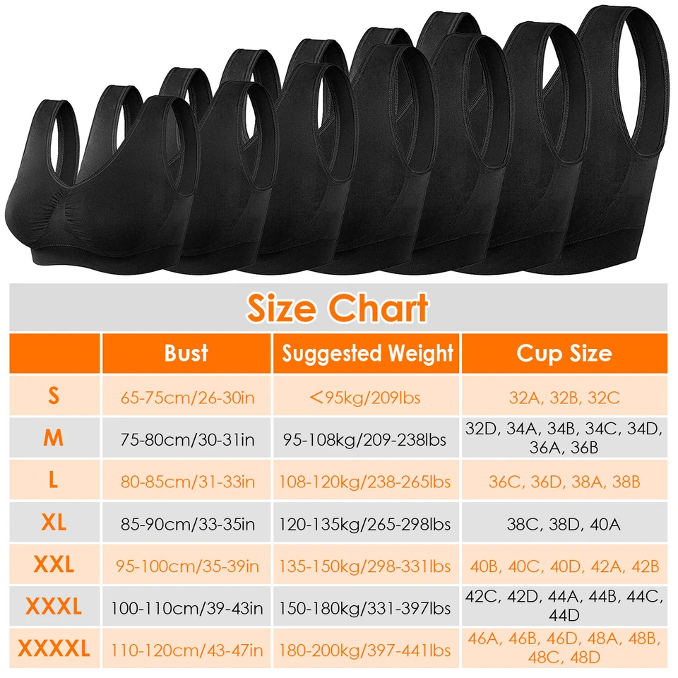 3 Pack Sport Bras Seamless Wire-free Light Support Tank Sports Yoga Sleep Bra US - Image 2 of 4