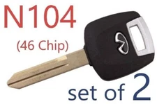set of 2 New N104 Transponder Chip (46) key FX35 FX45 G35 2003-2008 USA Seller