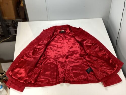 Pamela McCoy Western Jacket Suede Leather Ruffle Red Women's 1X Hook Closure NOS - Picture 3 of 11