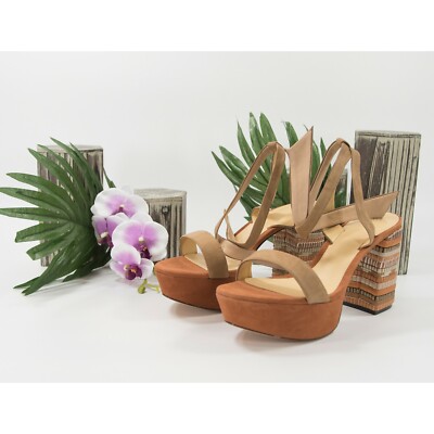 Alexandre Birman Noelle Suede Embroidery Heel Platform Sandals 39.5 9.5 NIB $795