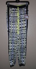Princess Vera Wang Womans Born to Rule Tuxedo Stripe Printed Jogger PANT XS NWT
