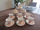 Vintage GORGEOUS Tea set hallmarked Fine Porcelain with gold shooting stars