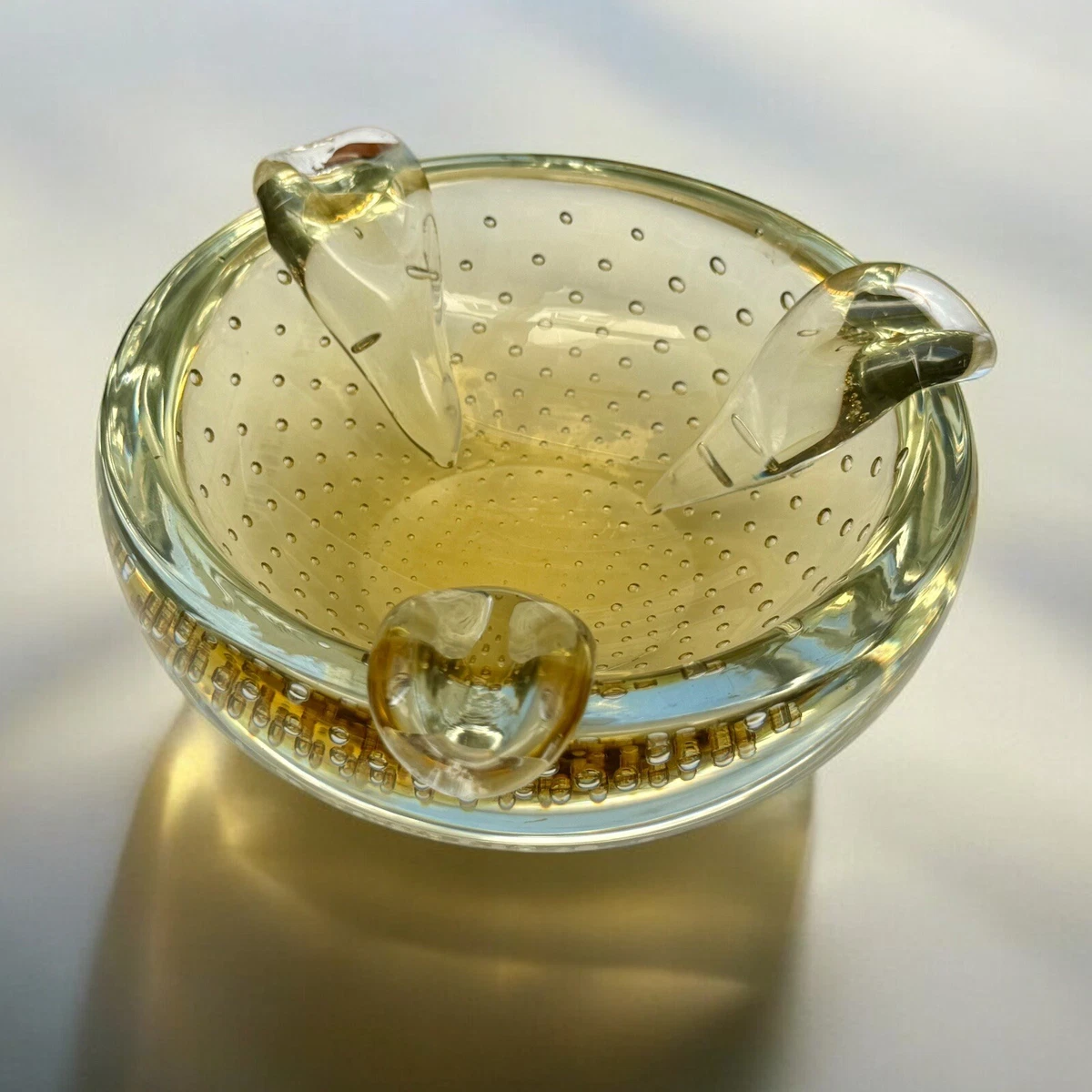 Grand Cendrier Shell Element en Verre de Murano Bullé Rouge, Italie, 1970s en vente sur