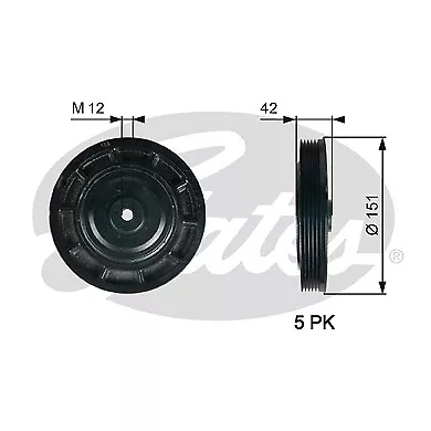 Polea de cinturón GATES TVD1116, cigüeñal para NISSAN, OPEL,RENAULT, VAUXHALL - Imagen 1 de 3