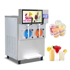 Commercial Double Tanks Ice Slush Machine Margarita Smoothie Frozen Drink Maker