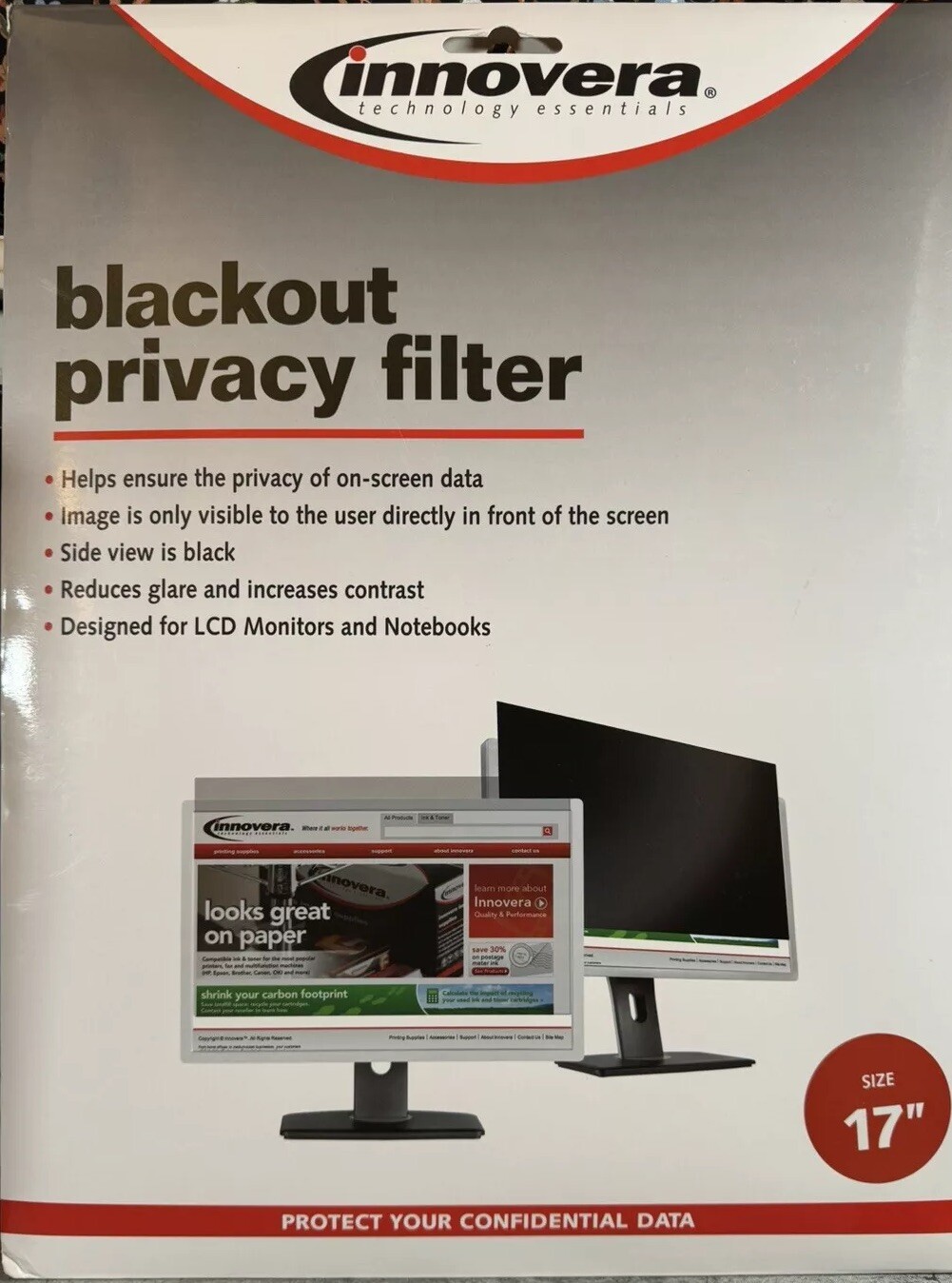Notebook Monitor Black out Privacy Filter For 17