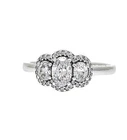 NEW 100%  Authentic PANDORA  925 Silver Three Stone Vintage Ring 190049C01