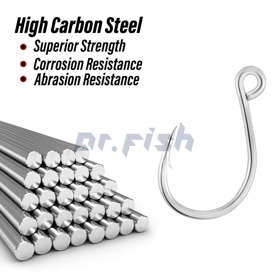 30PCS Inline Single Hooks Heavy Duty Replacement Fishing Hook for Lures Bait - Image 3 of 4